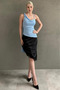 Blue Degaje Collar Scarf Stylish Women's Blouse Mg2650 - 8