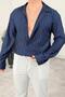 Men's Lycra Crepe Fabric Striped Shirt and Trousers Set - 2