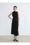 Black A-Line Ruched Dress from Giyçık Store - 2