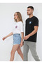Dear Kombini T-Shirt Set of 2 White Black Cat Printed Summer Unisex Cotton - 4