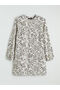 Ecru Hakim Collar Patterned Balloon Sleeve Women's Tunic - 5