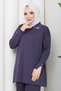 Women's Tulle Detailed Two-Piece Mercerized Knitwear Set with Trousers - 6