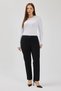 Slim Fit Tube-Leg Ankle-Length Pants with Accessories in Thick Gabardine Fabric - 3
