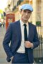 Men's Baby Blue Summer Linen Hat British Modern Peaky Blinders Style - 5