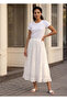 Women White Casual Midi Skirt - 5