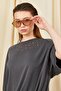 Women's Anthracite 164 Modal Suit with Raglan Sleeves, Tie Hem, Blouse and Skirt - 5