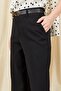 Women's Black 2039 Wide Leg Pants with Belt - 5