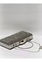 Platinum Color Cross Stone Evening Dress Clutch Portfolio Handheld Night Henna Wedding Engagement Bag - 2