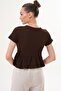 Women's Front Lace Detailed Wrinkled Blouse 260088 - - 5