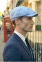 Men's Baby Blue Summer Linen Hat British Modern Peaky Blinders Style - 2