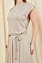 Women's Mink 117 Shoulder Draped Pleated Long Skirt Suit - 6