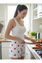 Women's Cotton Pajama Shorts - Heart and Cloud Patterned Bowknot Home Shorts - 4