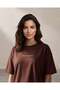 Women Brown Crew Neck Short Sleeve Active T-Shirt - 4
