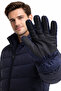 Men's Navy Blue-White Outdoor Touchscreen Gloves Waterproof Winter Non-Slip Palm Wrist Adjustable - 6