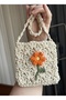 Hand Knitted Flower Detailed Girls' Shoulder Bag - 2