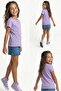 Girl's Crew Neck Basic Short Sleeve 100% Cotton T-Shirt - 4