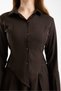 Women's Skirt Shirt Set Pleated Mini Skirt Buttoned Shirt - Two Piece Skirt Shirt Set - 5