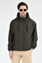 Men's Khaki 3-Pocket Wind and Rain Resistant Regular Fit Raincoat - 4