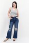 Women Flare Fit Ripped Non Stretchable Denim Jeans, Wash Blue - 2