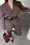 Premium Special Series Belted Jacket - Brown - 2