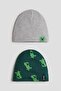 2-pack printed jersey beanies