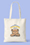 Overthink Bear Printed Tote Bag - Daily Shoulder Bag