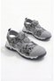 Boy's Gray Velcro Sports Summer Sandals Breathable Mesh Fabric Non-Slip Sole Casual Shoes - 2