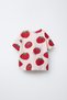 Unisex Children's Cotton Cream Tomato Patterned T-Shirt and Shorts Set - 3