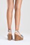 Harold Women's Genuine Leather Wedge Heel Sandals Lamé - 8