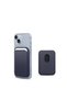 Magsafe Magnetic Card Holder Leather Wallet Card Holder Compatible with All Phone Models Navy Blue