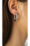 Serrated Look Rectangular Basic Hoop Earrings