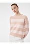 Long Sleeve Crew Neck Striped Sweater - 2