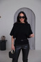 Boat Neck Bat Sleeve Belted Sweater - 3
