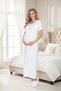 New Season Blue Shawl Collar Flounce Summer Full Length Short Sleeve Maternity Maternity Dressing Gown Nightgown Set of 2 - 8