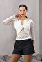 Special Design Lace Blouse - White - 3