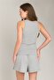 Carol Ribbed Knit Athlete Pajama Top - Gray Melange - 4