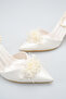 La Perla Pearl Pointed Toe Stiletto Heel Wedding Bridal Shoes - 9 cm - 6