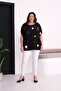 Women's Stone Detailed Viscose Cape Blouse - 4