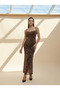 Leopard Print Strap Bodycon Maxi Dress