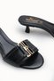 Rhea Nina Women's Thin Heeled Slippers 00122602 Black Rustic - 2