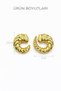 Yellow Nyra Women's Steel Twist Hoop Design Stud Earrings - Yellow Color - 4