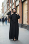 Women's Hijab Prayer Dress with Shawl Ferace-Elbise Alinay-Ra61420 Black - 2