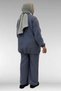 67016 Large Size Muslin Trousers Set with Rubber Detail on Sleeves and Hem - Anthracite - 7
