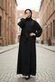 Women's Hijab Prayer Dress with Shawl Ferace-Elbise Alinay-Ra61420 Black - 4