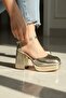 Kiss Gold Platform (9 cm Heel) Daily Heeled Shoes