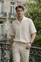Men's Trend Relax Fit White Linen Shirt - 3