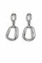 Oria Women's White Color Steel Dangle Geometric Stud Earrings - 2