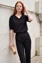 طقم من قطعتين بياقة شال وأزرار من MY FASHION - 3