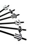 Black - White - Football Themed Straws with Figures (12 Pieces) - 5
