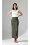 Women's Slit Scuba Pencil Skirt - Diving Fabric/92 cm - 4